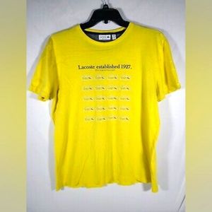 Lacoste Mens Short Sleeve Sport T Shirt Size XL Yellow Gator Logo